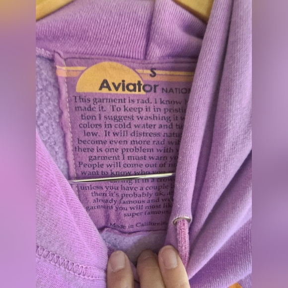 AVIATOR NATION, Venice Relaxed Pullover Hoodie - Neon Purple,Size Small (Unisex) - Picture 8 of 14